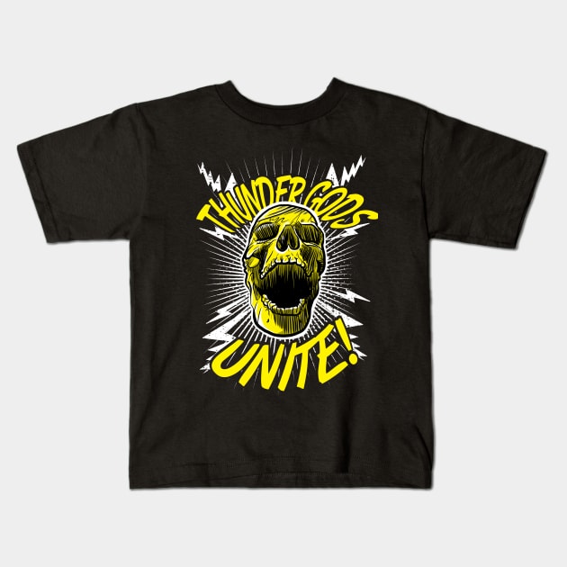 Thunder Gods Unite! Kids T-Shirt by mattfontaine